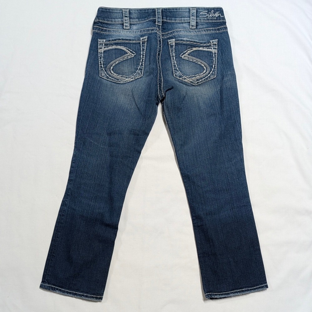 Silver Jeans Suki Capri Women's W30 Medium Wash Mid Rise Denim